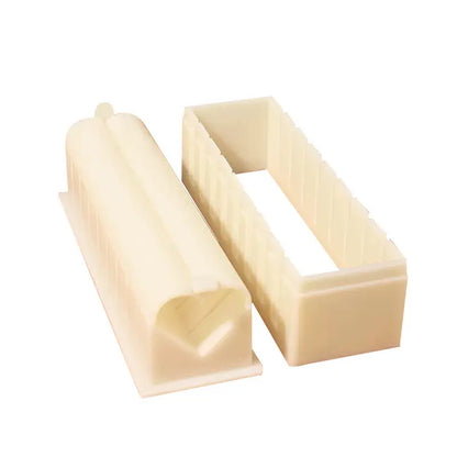 DIY Sushi Maker Mold Set, HIPS Non-Stick Sushi Rolling Tool with Cutting Groove, One Press Forming Sushi Making Kit for Home Kitchen Beginners, Easy to Clean Homemade Rice Roll Mold
