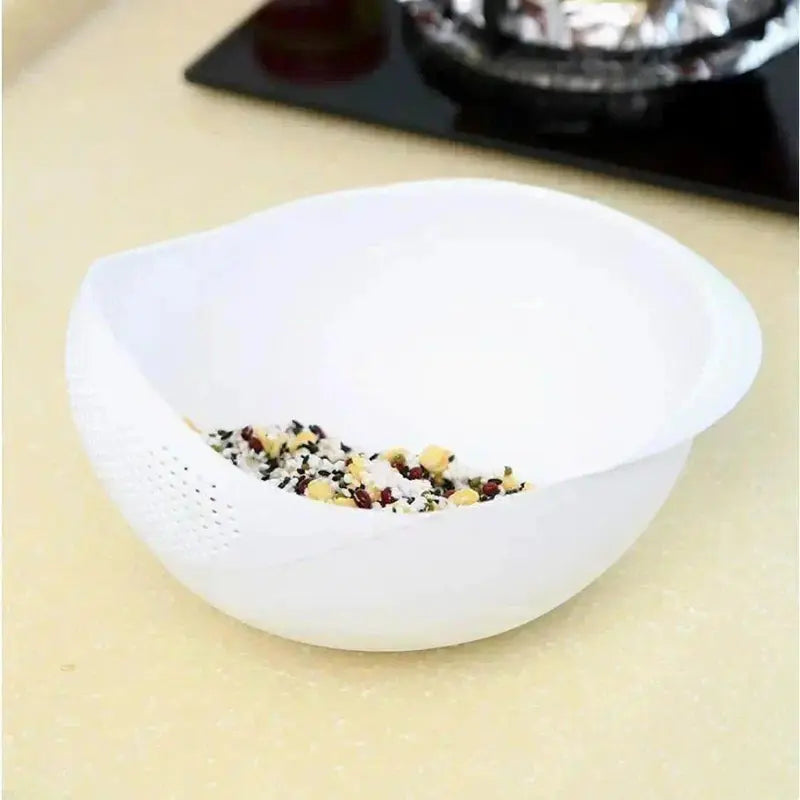 Multi Functional Dual Layer Kitchen Drain Basin, Colander Strainer Basket with Handle, Versatile Food Washing Tool for Rinsing Rice Fruit Vegetable, Daily Household Meal Prep Bowl Utensils