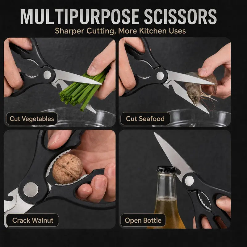 6 Piece Kitchen Knife Set, ABS Wood Grain Handle, Non-Stick Hammered Blade, Professional Kitchen Knives for Home Cooking