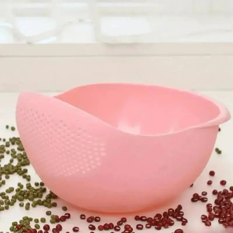 Multi Functional Dual Layer Kitchen Drain Basin, Colander Strainer Basket with Handle, Versatile Food Washing Tool for Rinsing Rice Fruit Vegetable, Daily Household Meal Prep Bowl Utensils