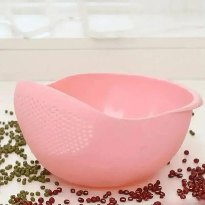 Multi Functional Dual Layer Kitchen Drain Basin, Colander Strainer Basket with Handle, Versatile Food Washing Tool for Rinsing Rice Fruit Vegetable, Daily Household Meal Prep Bowl Utensils