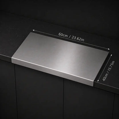 Stainless Steel Chopping Board - Anti-Slip Base, Mold-Resistant Kitchen Supply, Minimalist Essential Household Kitchen Accessory for Knife Use, Home Decor