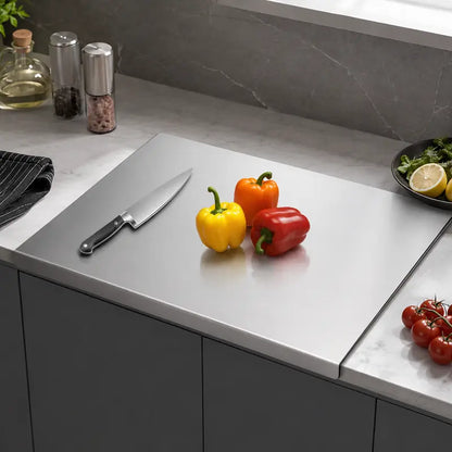 Stainless Steel Chopping Board - Anti-Slip Base, Mold-Resistant Kitchen Supply, Minimalist Essential Household Kitchen Accessory for Knife Use, Home Decor