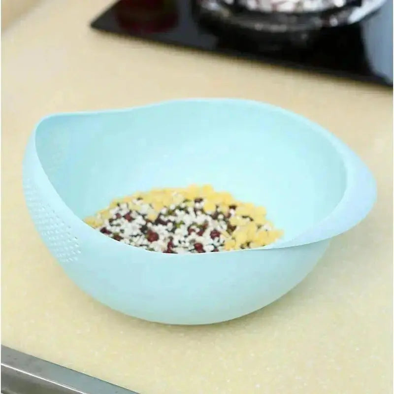 Multi Functional Dual Layer Kitchen Drain Basin, Colander Strainer Basket with Handle, Versatile Food Washing Tool for Rinsing Rice Fruit Vegetable, Daily Household Meal Prep Bowl Utensils