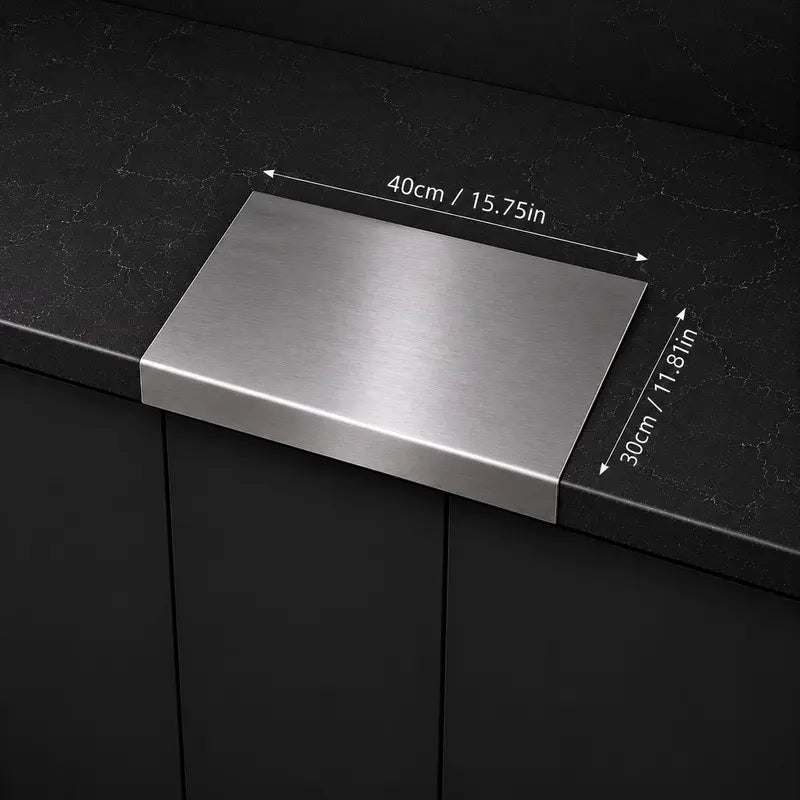Stainless Steel Chopping Board - Anti-Slip Base, Mold-Resistant Kitchen Supply, Minimalist Essential Household Kitchen Accessory for Knife Use, Home Decor