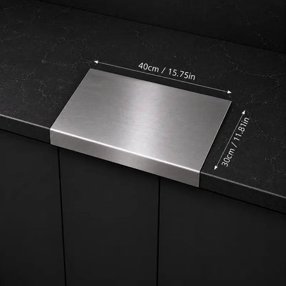Stainless Steel Chopping Board - Anti-Slip Base, Mold-Resistant Kitchen Supply, Minimalist Essential Household Kitchen Accessory for Knife Use, Home Decor