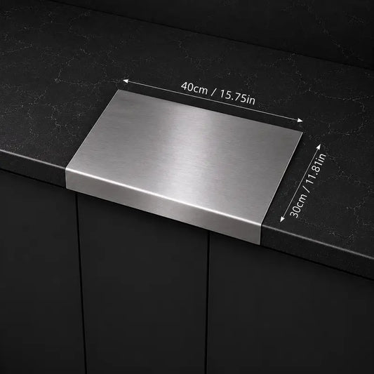 Stainless Steel Chopping Board - Anti-Slip Base, Mold-Resistant Kitchen Supply, Minimalist Essential Household Kitchen Accessory for Knife Use, Home Decor